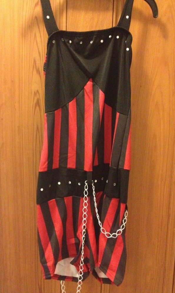 (S) DANCE COSTUME, RED BLACK TAP JAZZ, COMPETITION “THE APPLAUSE” Chains