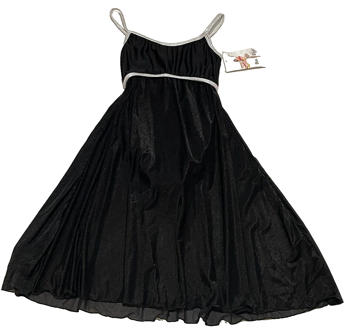 Bal Togs Camisole Dress Black Silver Trim Leotard Bodysuit Skirt New Women S fit