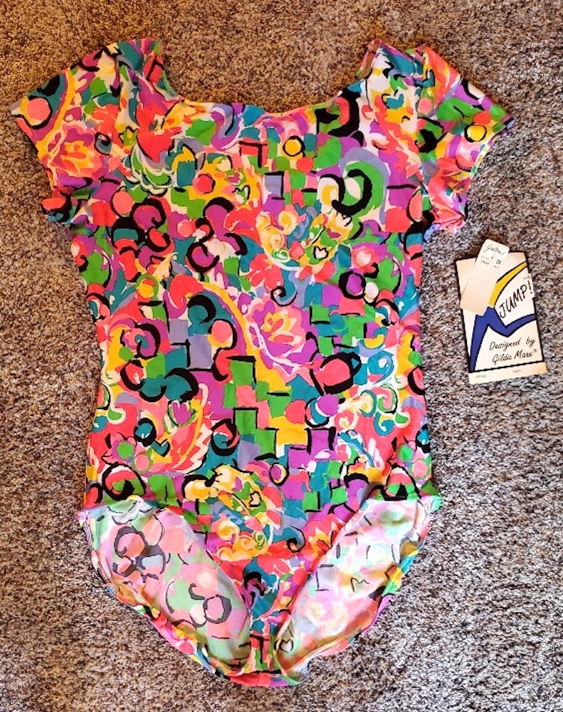RARE Sz 3X! Vtg. 80s 90s VIBRANT Gilda Marx Leotard! Aerobics, Jazzercise, Dance