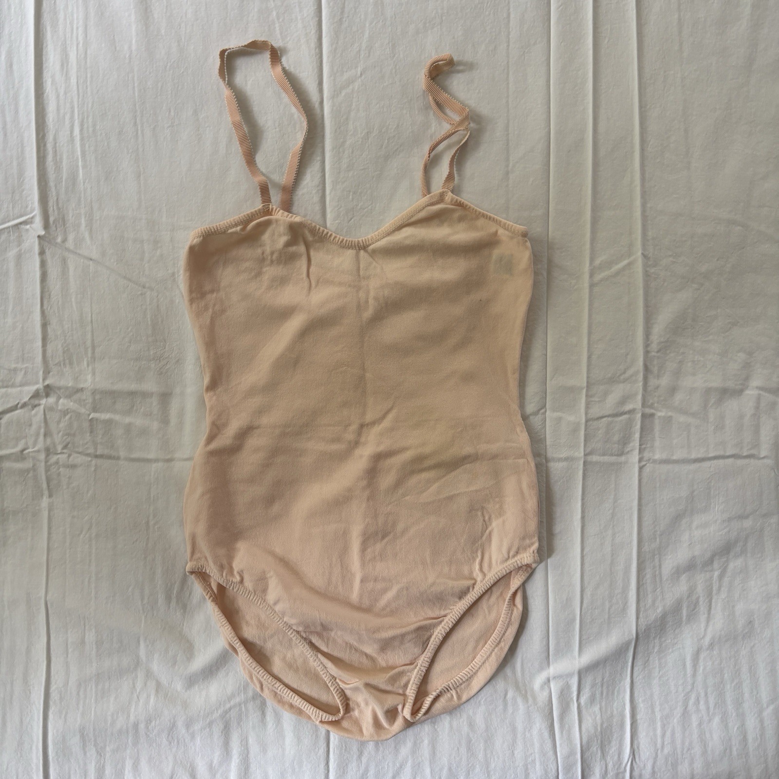 Capezio Vintage Ballet-Skins Nylon Thin Strap Leotard Size Adult M 12-14