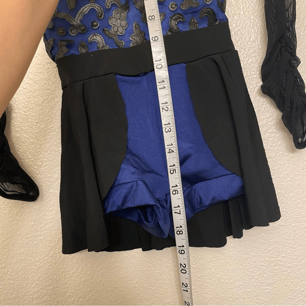 WEISSMAN Dance costume blue black embroidered dress The Imitation Game 11466 SC