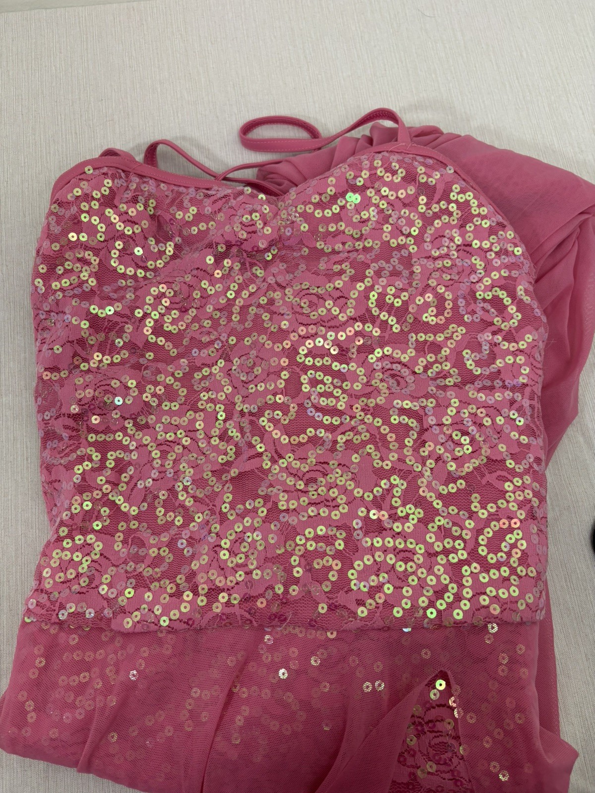 WEISSMAN Balera Pink Sleeveless Sequin Maxi Dance Dress D9692 MA