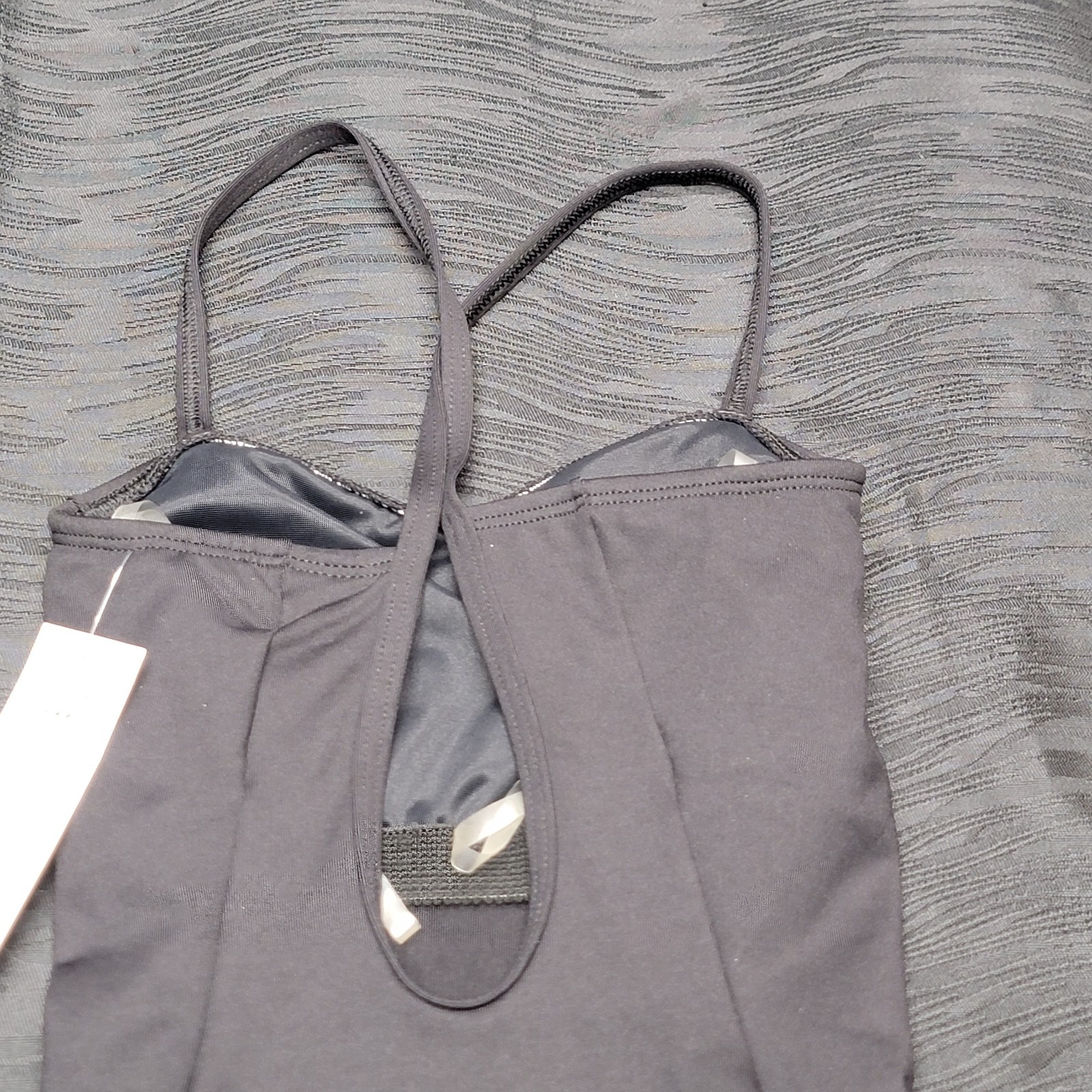 Body Wrappers Premiere Camisole Leotard Black Pinch Front Open Back SZ XS