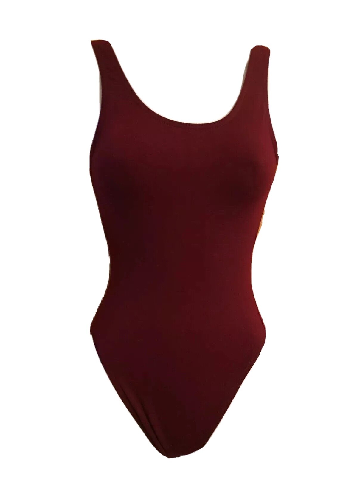 Cotton Lycra Tank Leotard Burgundy Small Adult Lined Bodice Dance Cosplay