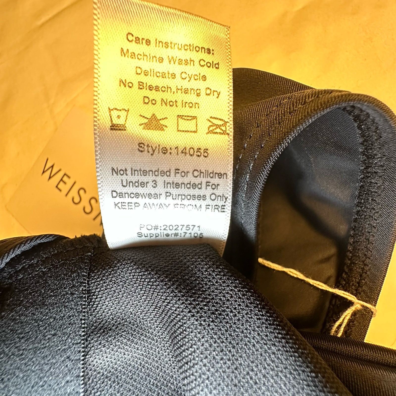 Weissman NWT Black Crisscross Back Tank Ballet Dance Leotard 14055 MA
