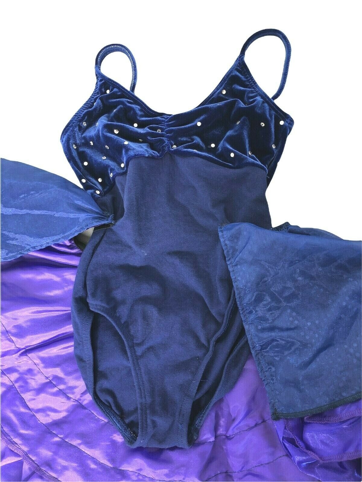 Major Motion Dance Wear Leotard Skirt Blue Purple Rhinestone Petite Adult Cospla