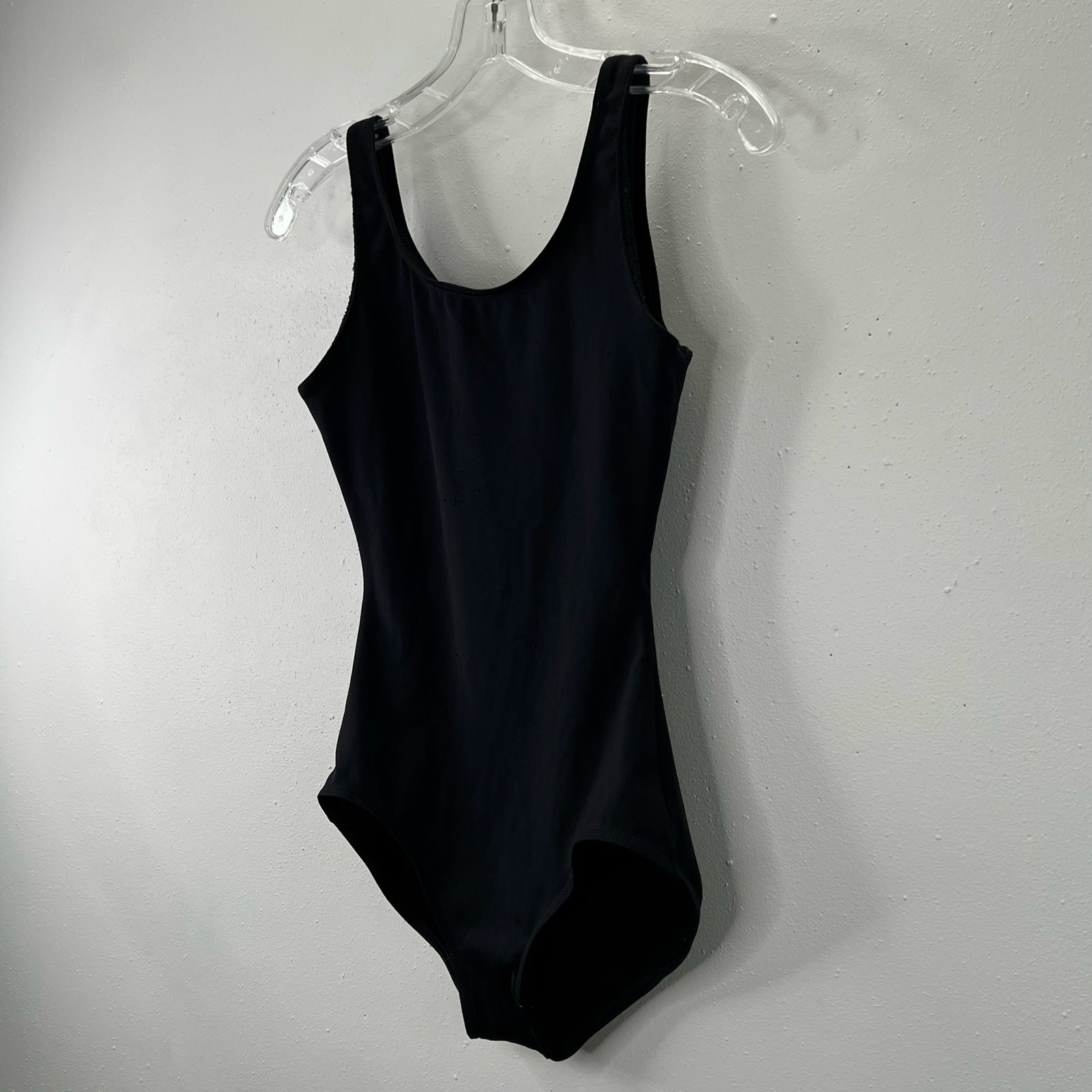 Black Leotard S Adult Sleeveless Nylon Spandex Ballet Full Coverage Scoop Neck