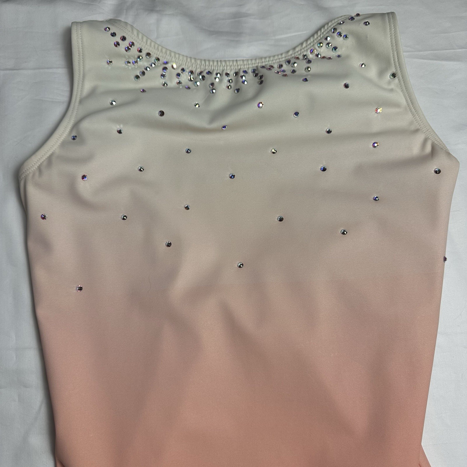 The line up Octavia Peach Ombre Rhinestone Embellished Leotard Dance Costume MA