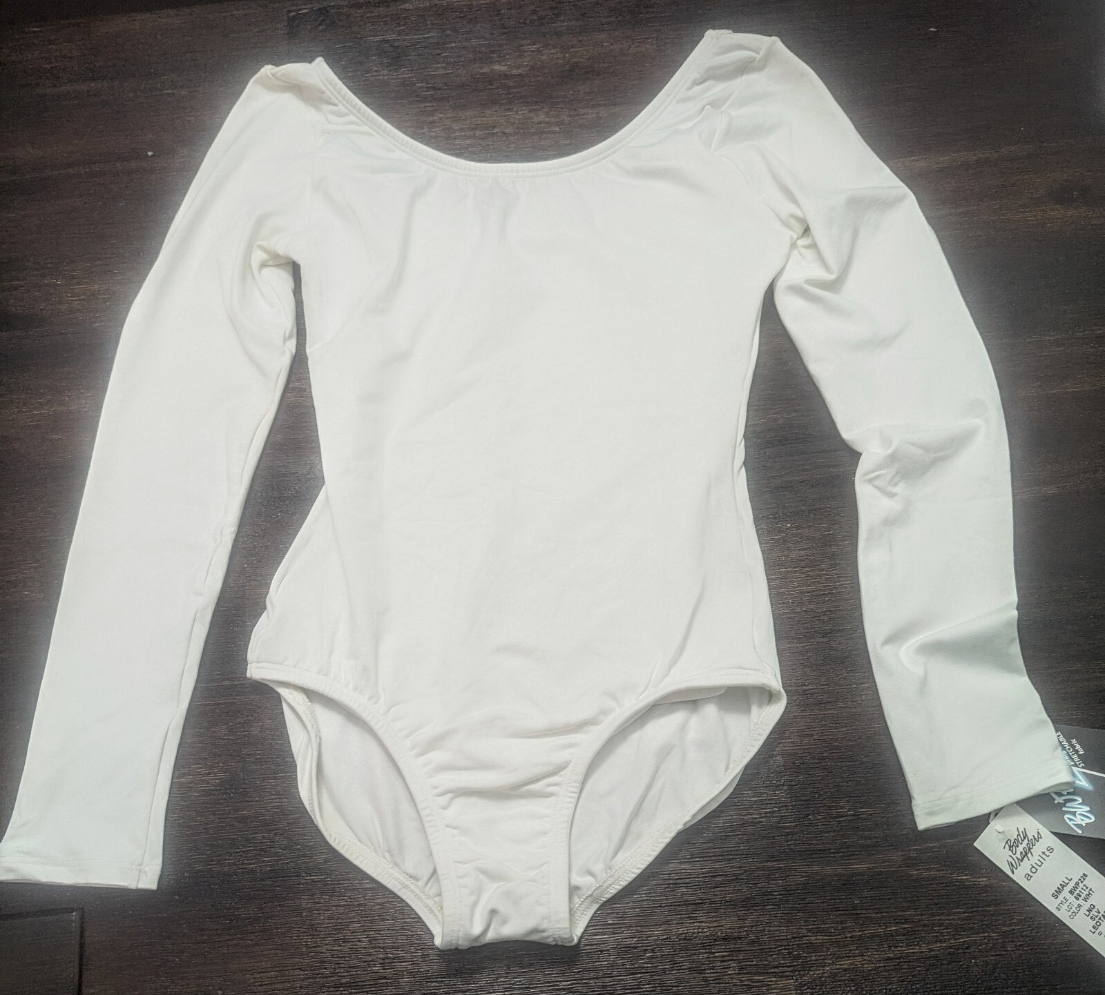 Body Wrappers BWP226 White Women’s Adult Small Long Sleeve Leotard