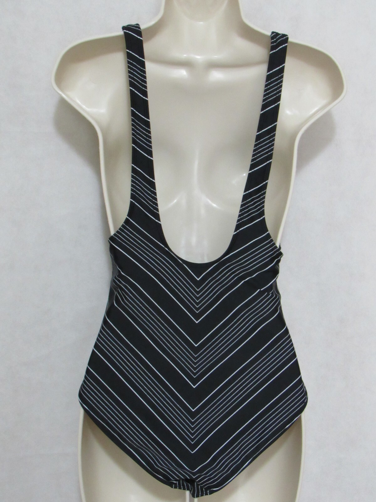 Athleta Black Striped Leotard Womens S One Piece Bodysuit Dancewear Ballet Y2K
