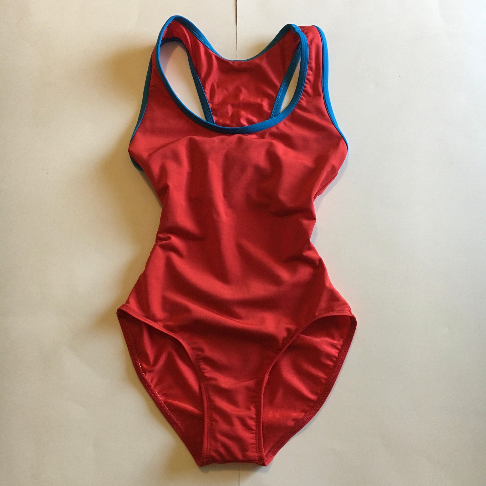 Red Blue Dance Leotard Ballet P XS Open Back Tank Sporty Mariia