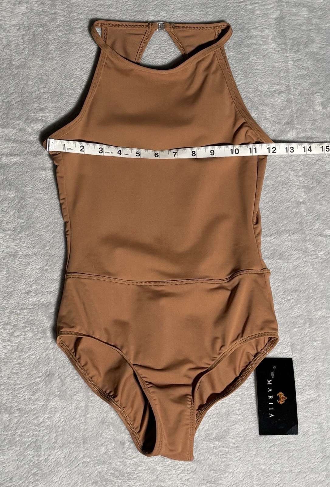 Mariia Women’s Size Small True Bare „Isla“ High Neck Tank Leotard In Nude #4