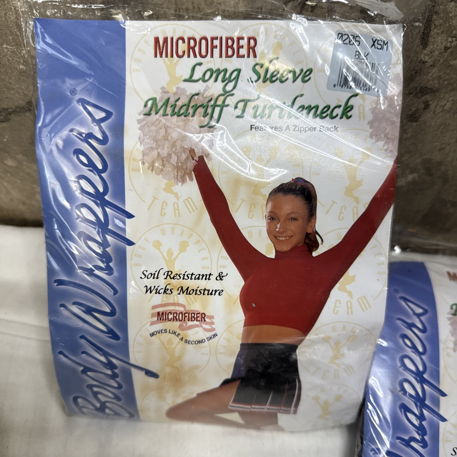 3 Body Wrappers Long Sleeve Midriff Turtleneck #206 Black Adult Extra Small NWT