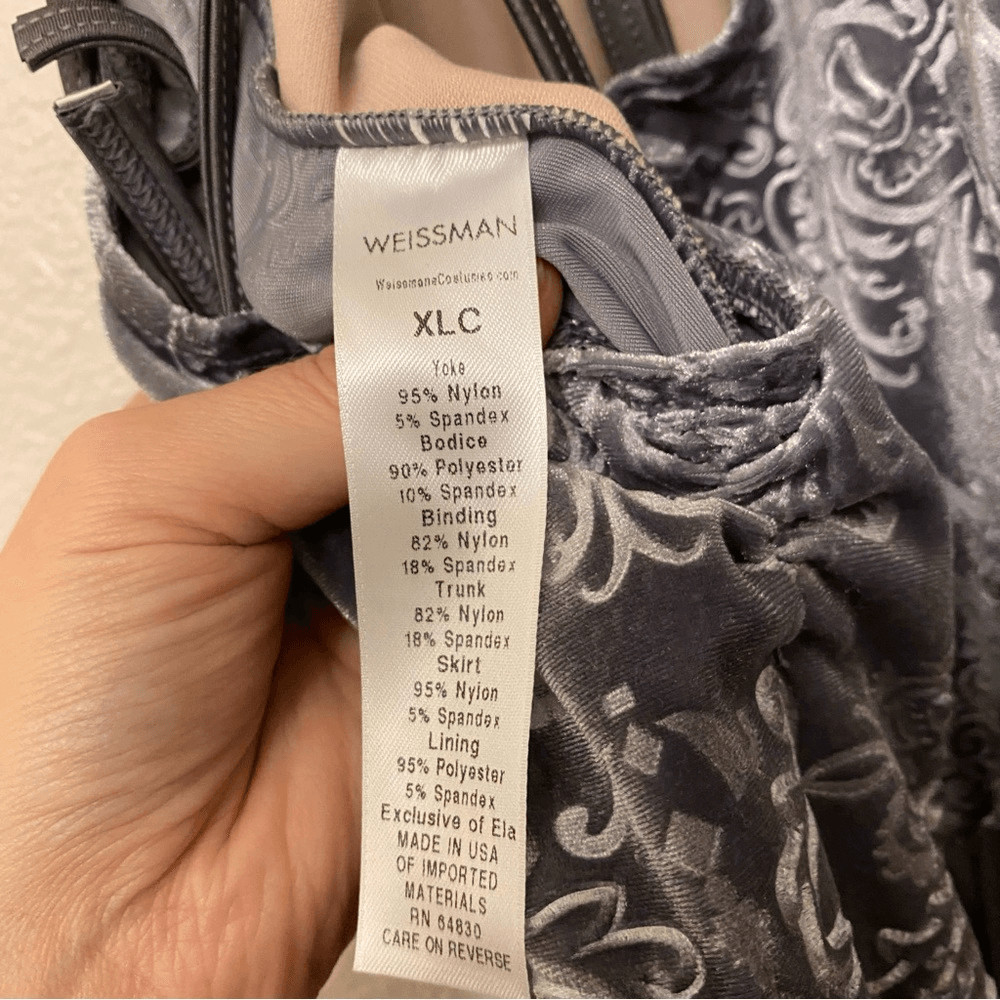 WEISSMAN Dance Costume gray leotard dress SANDPAPER BALLET 11460 Child XLC