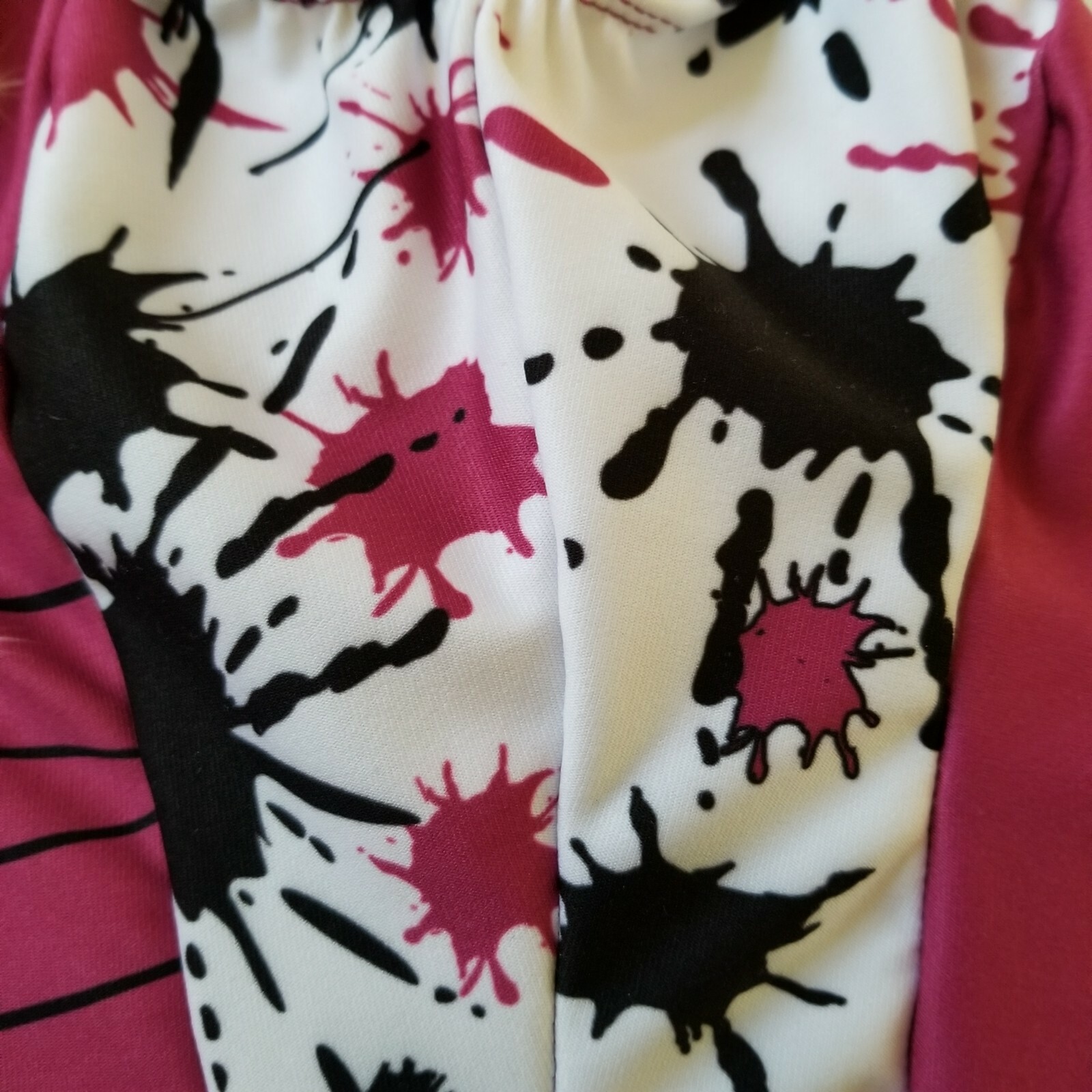 Motionwear Dance Leotard Womens Petite PA Dark Pink Black White Splash ACM Logo