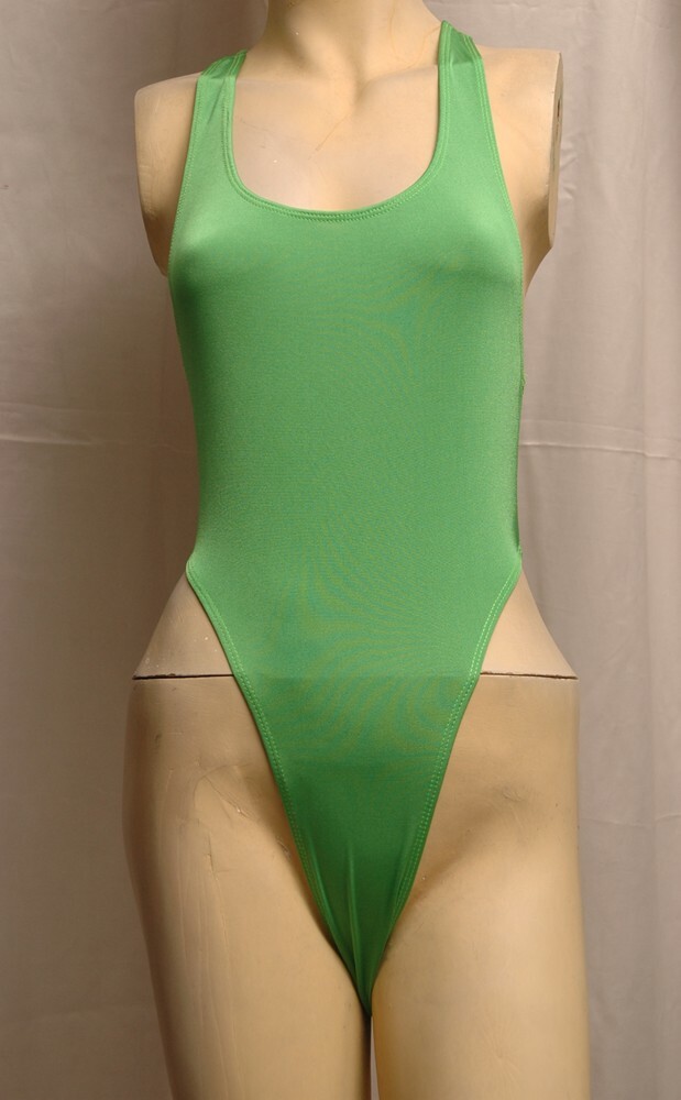 Green Y Back Spandex Thong Leotard for Women Size 10 Small