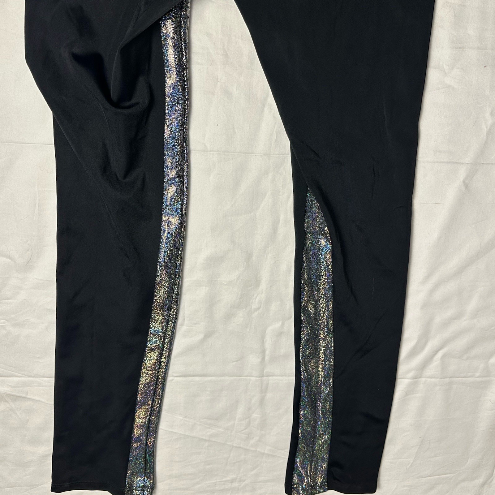 The Line Up Stilleto Rhinestone Embellished Black Unitard Dance Costume MA