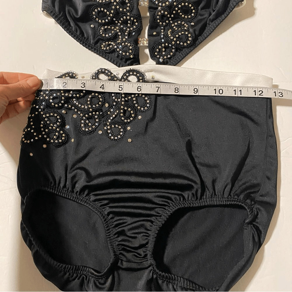 Custom Solo Dance Costume Black White 2 Piece Cut Out SA Adult Contemporary Jazz