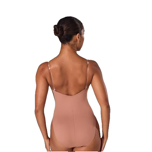 Capezio Women’s Camisole Leotard With Clear Transition Straps-3532, Suntan, S