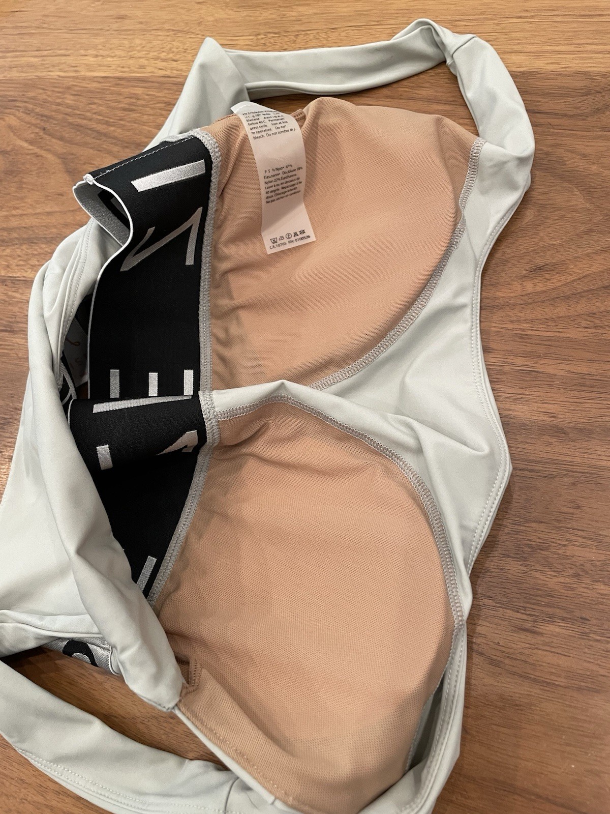 BLOCH ZISE COLLECTION – Sports Bra – Adult M – Grey – Beige – NWOT