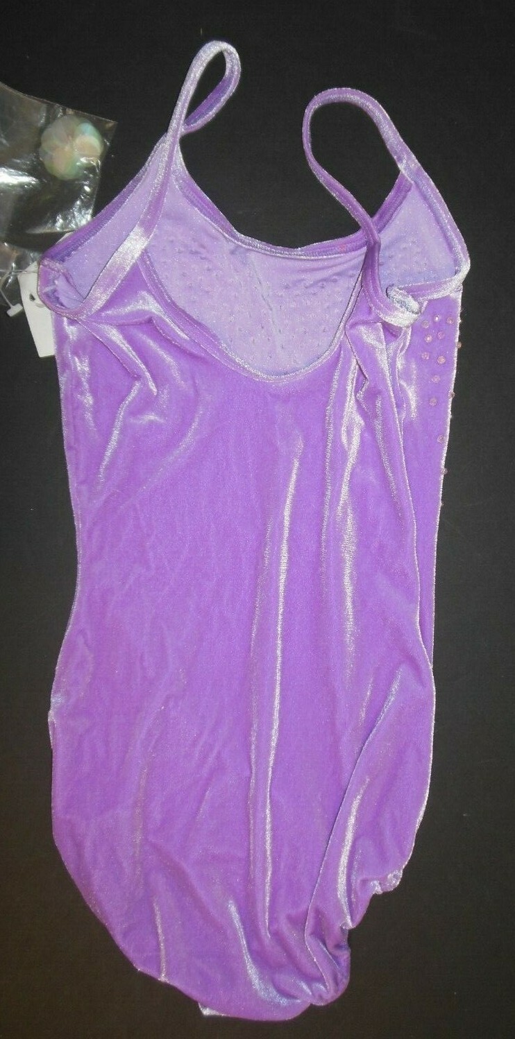 Beaded Velvet camisole leotard Small adult ballet Dance v back