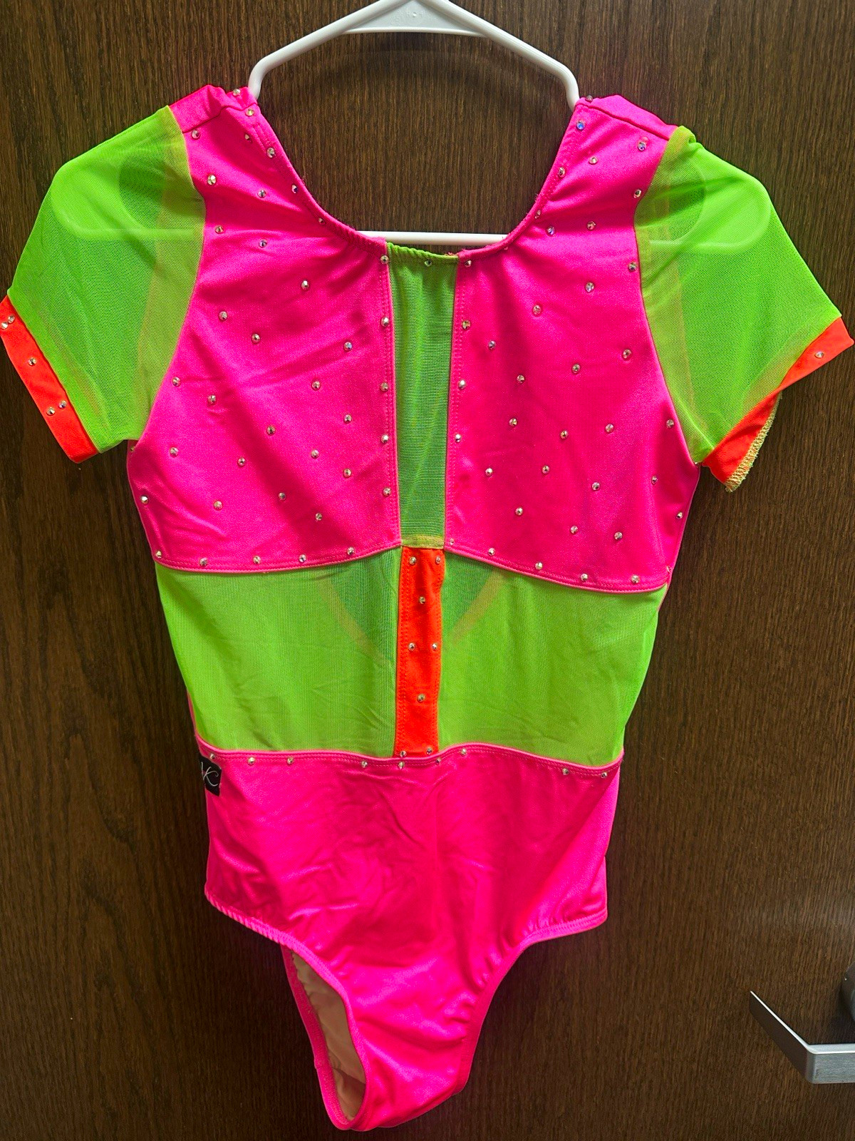 Kandi Kouture Women’s Colorblock Mesh Rhinestone Leotard Nylon/Spandex