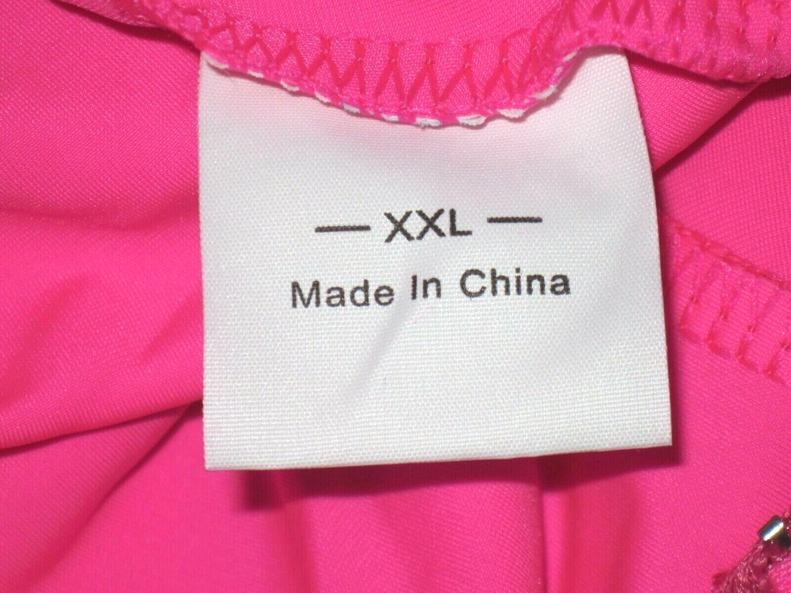 Woman’s Plus Size Shiny Hot Pink Spandex Long Sleeve T-Neck Leotard Size 2XL New