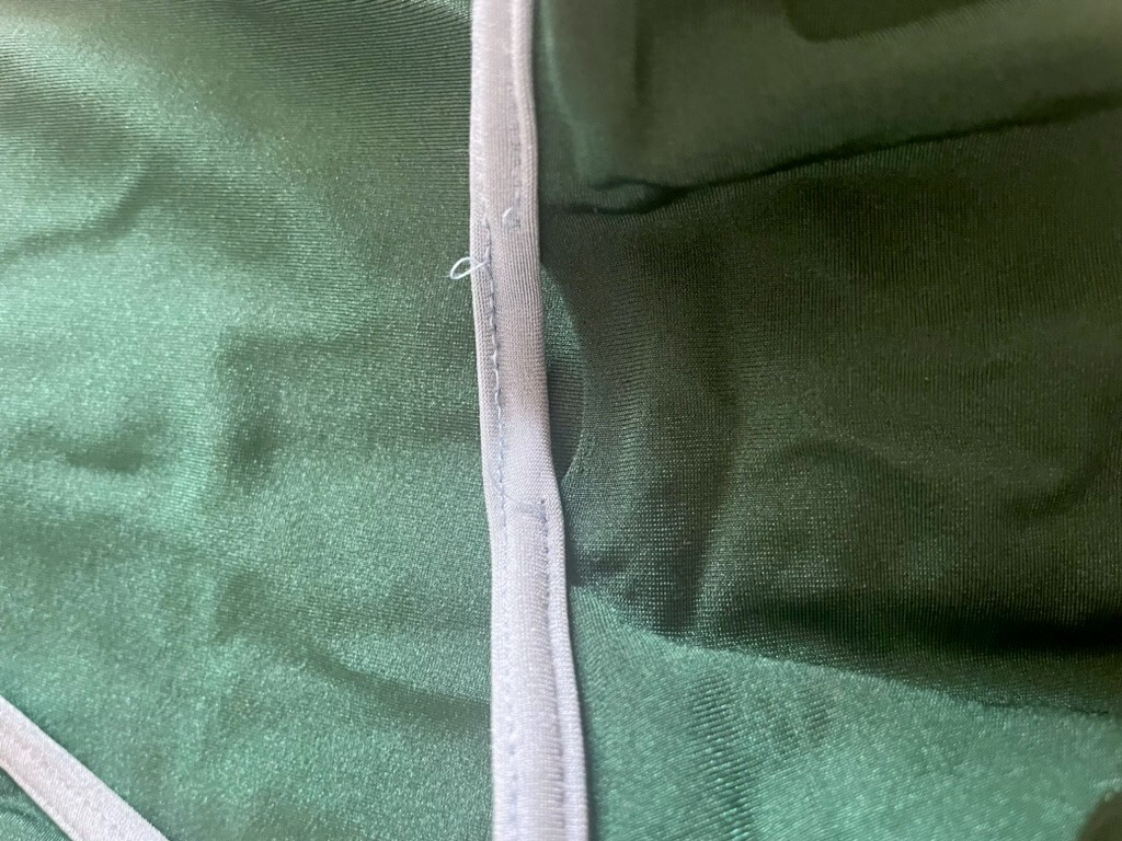 Yumiko Larissa Leotard – XS – Dark Green / Light Blue Trim
