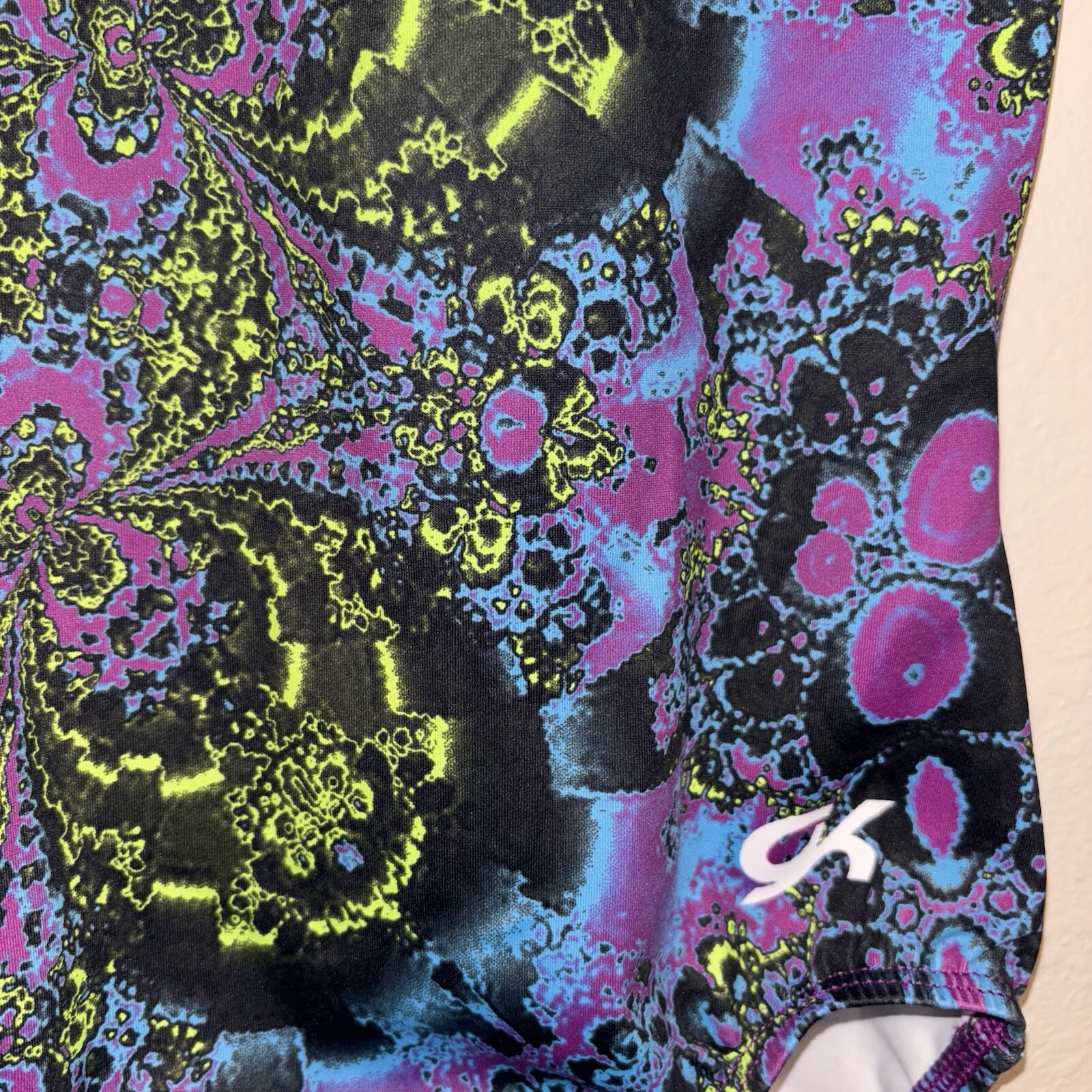 GK Elite Adult Extra Small AXS Gymnastics Dance Leotard Purple, Blue, Black