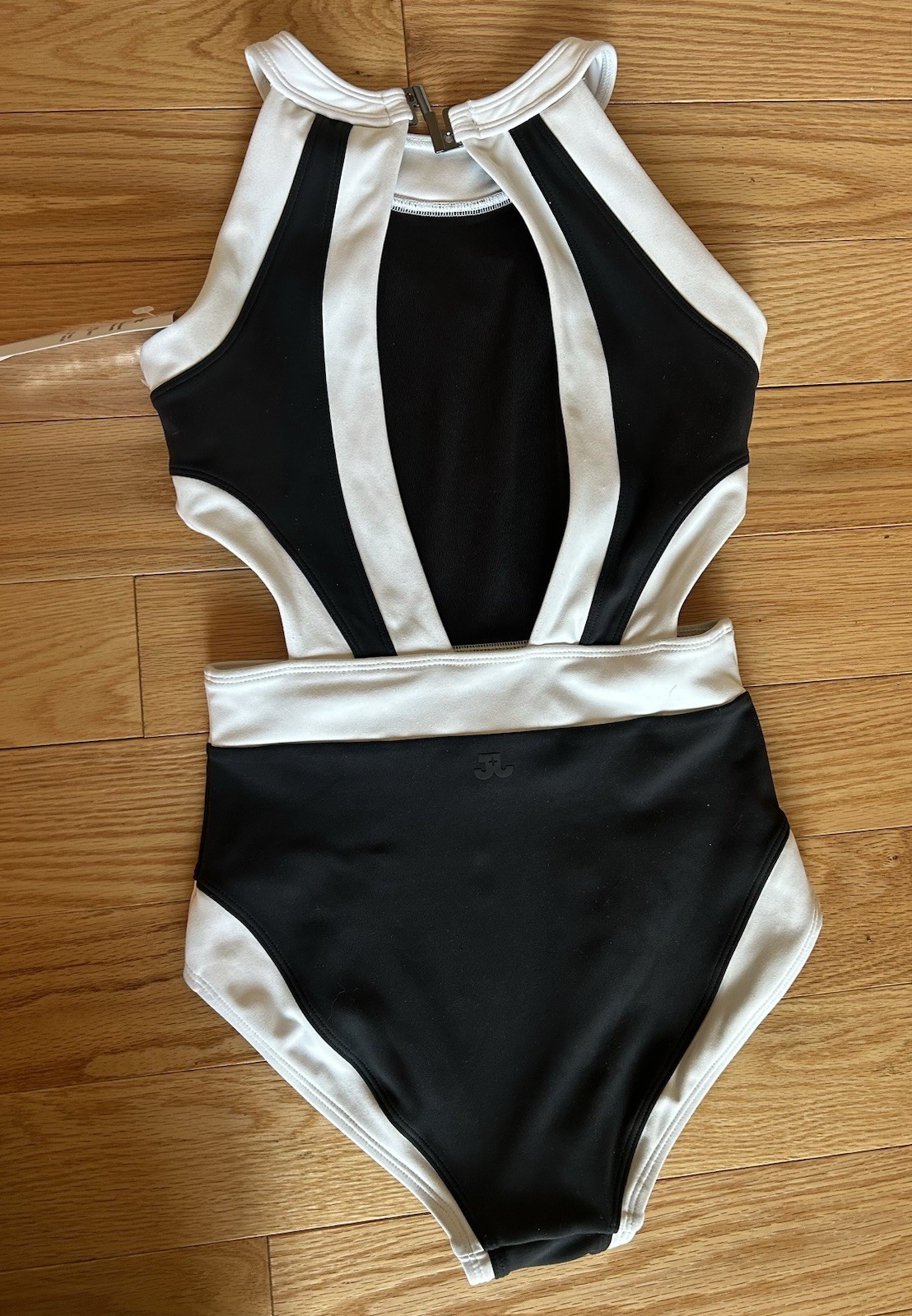 Jo+Jax Power Up Leo Adult Small AS NWT Black & White Dance Leotard New