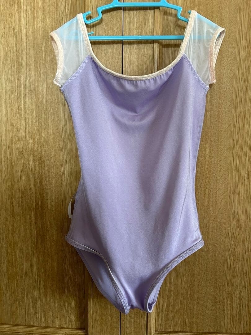 YUMIKO Leotard SL Light Purple Velvet Trim Made in Spain Rare