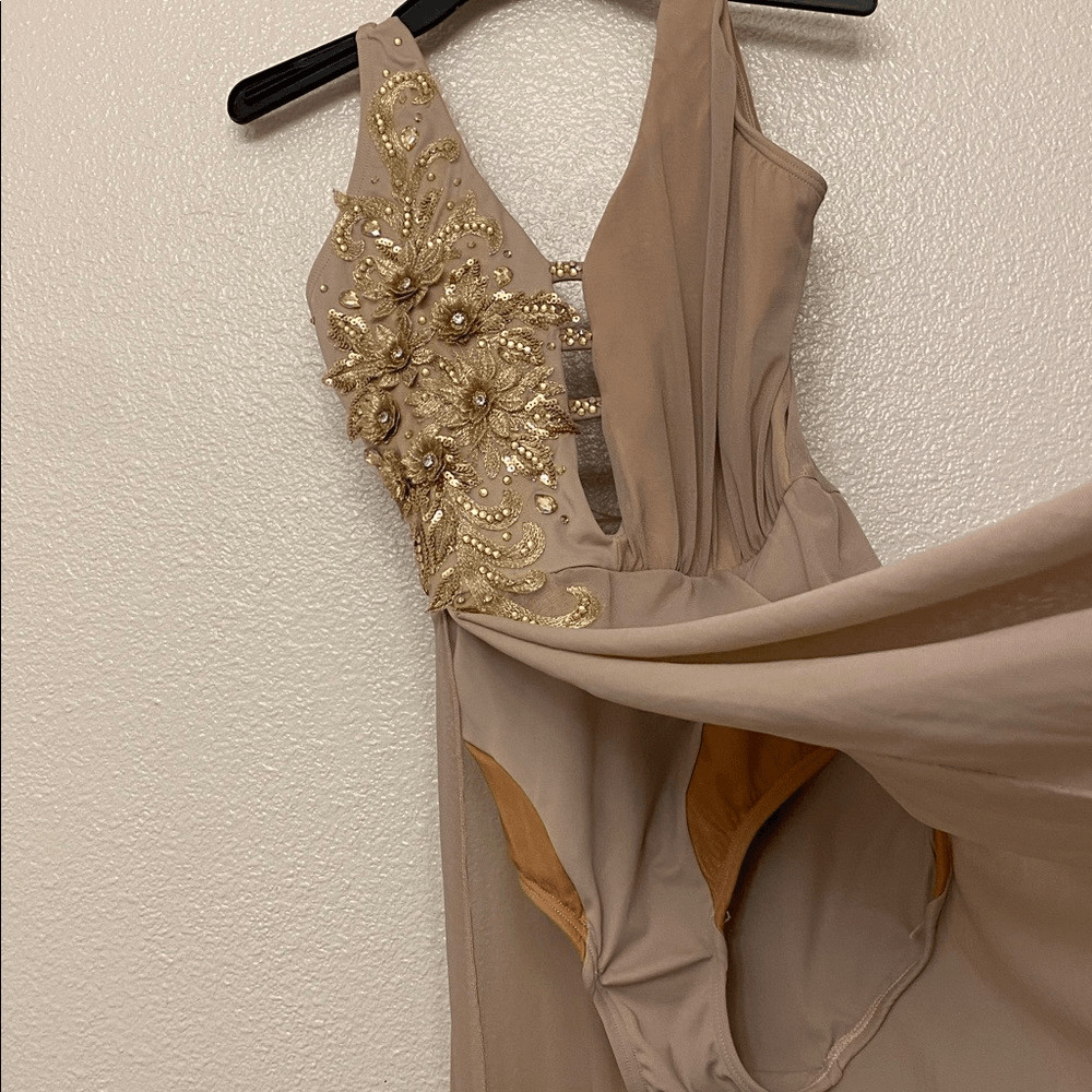Tenth House solo custom 2 Die 4 Dance costume mauve tan maxi EPIPHANY TD23416 SA