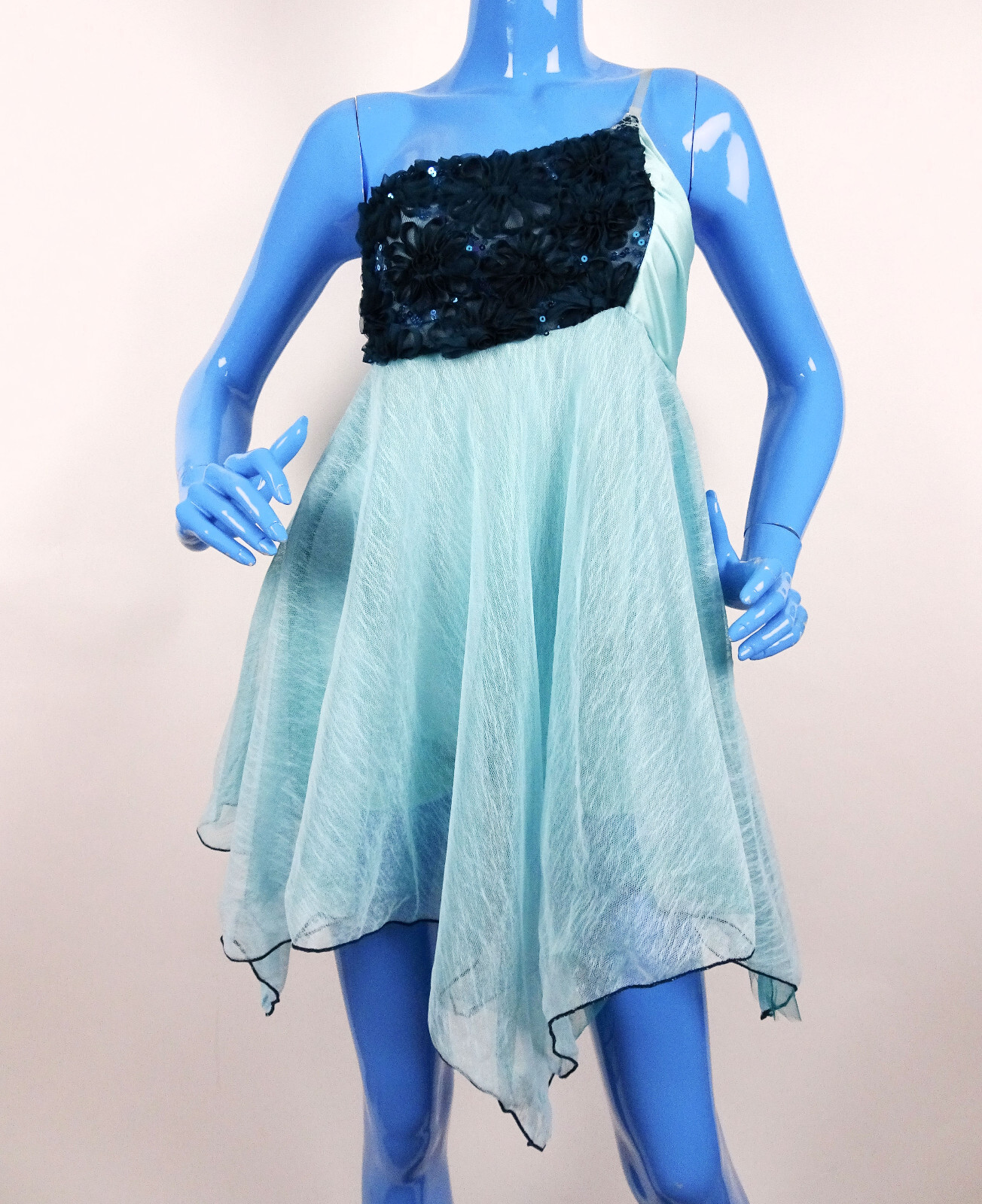 Revolution Dancewear Dance Costume Lyrical Dress Adult M 8 10 Turquoise Green MA