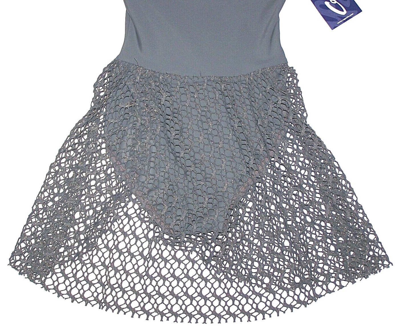 Capezio Camisole Dress Jacquard Skirt Leotard Bodysuit 10188 Gray New Nwt Women