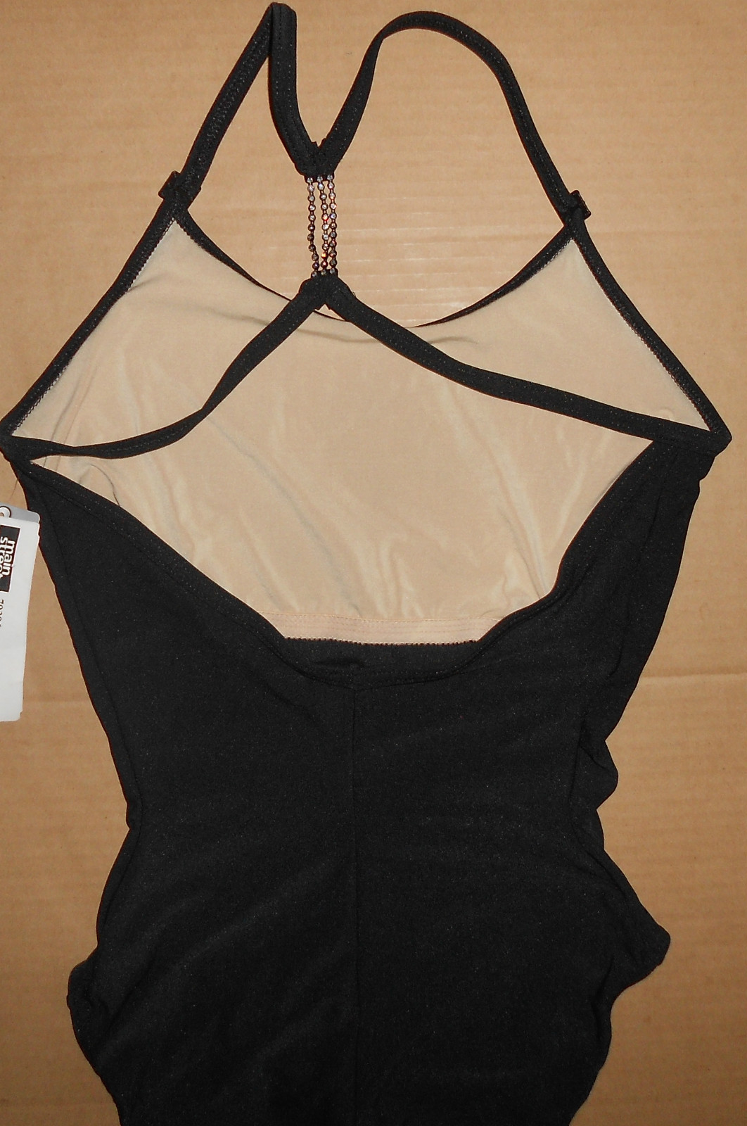 Strappy Rhinestone Embellished Cami Leotard Black Child Ladies Dance Ballet NWT