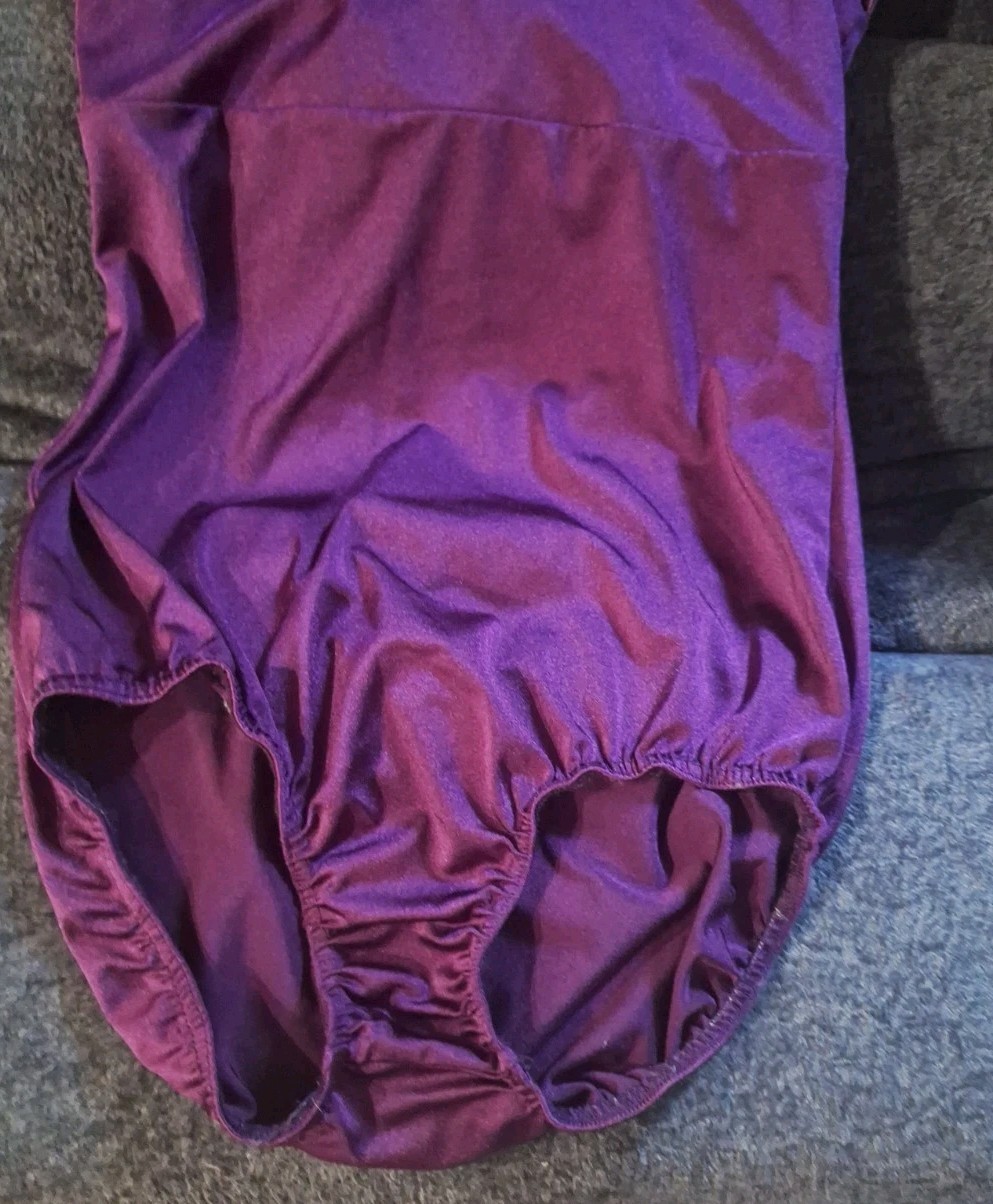 KELLE Purple Merlot Lycra Leotard Bodysuit Dance Costume Size Adult XL