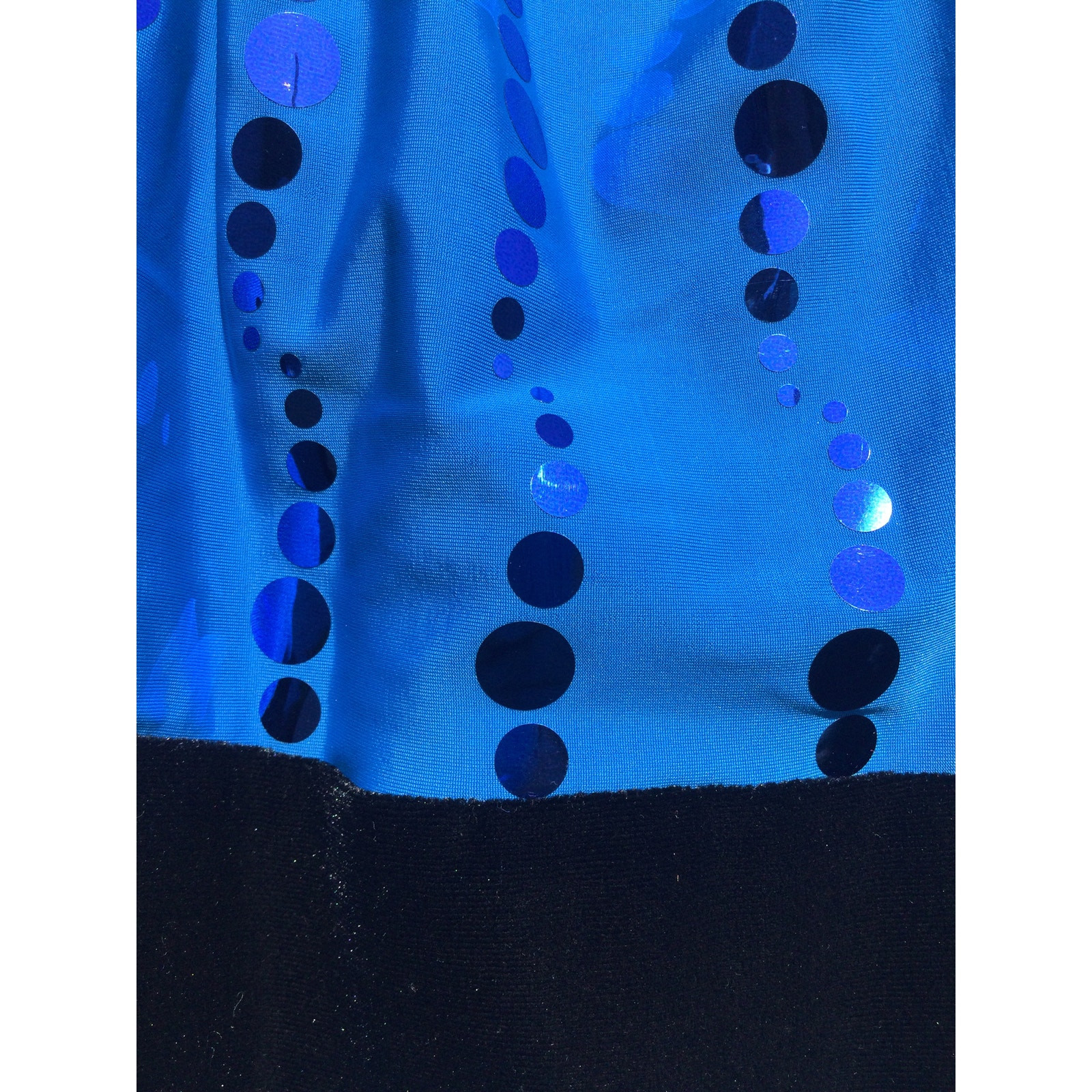 Art Stone Adult Leotard Size Small SA Blue Black Dancewear Tap Jazz Sequin Pleat