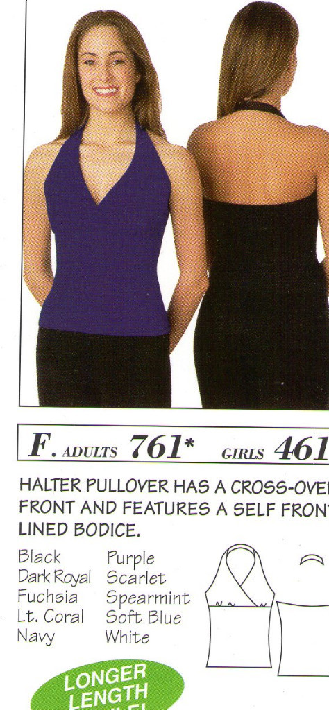 Halter top Dance Body Wrappers Navy Blue GIRLS SZS Microfiber Wrap front