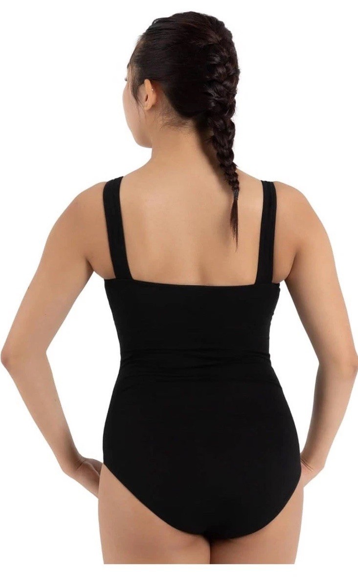 Capezio Womens Classic Pinch-Front Princess Tank Leotard, Black, Large