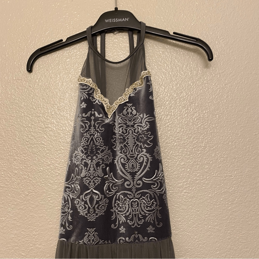 WEISSMAN Dance Costume gray leotard dress SANDPAPER BALLET 11460 Child XLC