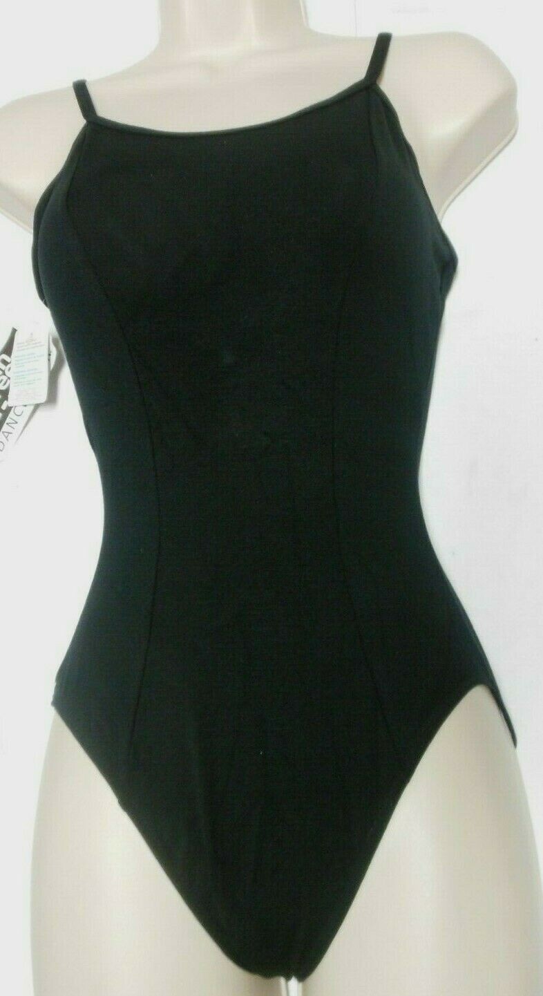 Princess Seamed Black Camisole leotard cotton spandex nude shelf bra