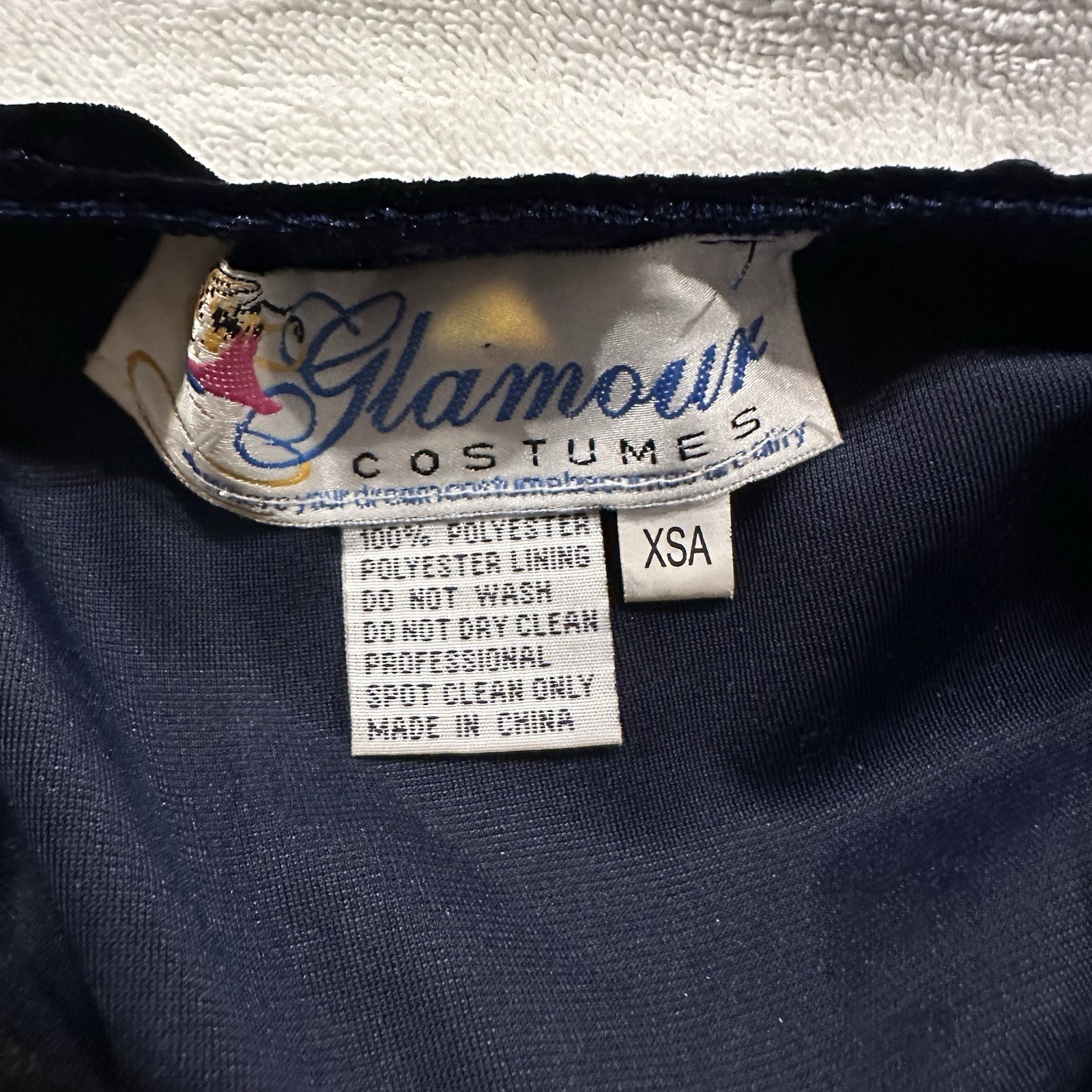 Glamour Navy Blue Velvet Sequin Rhinestone Embellished Solo Dance Costume XSA