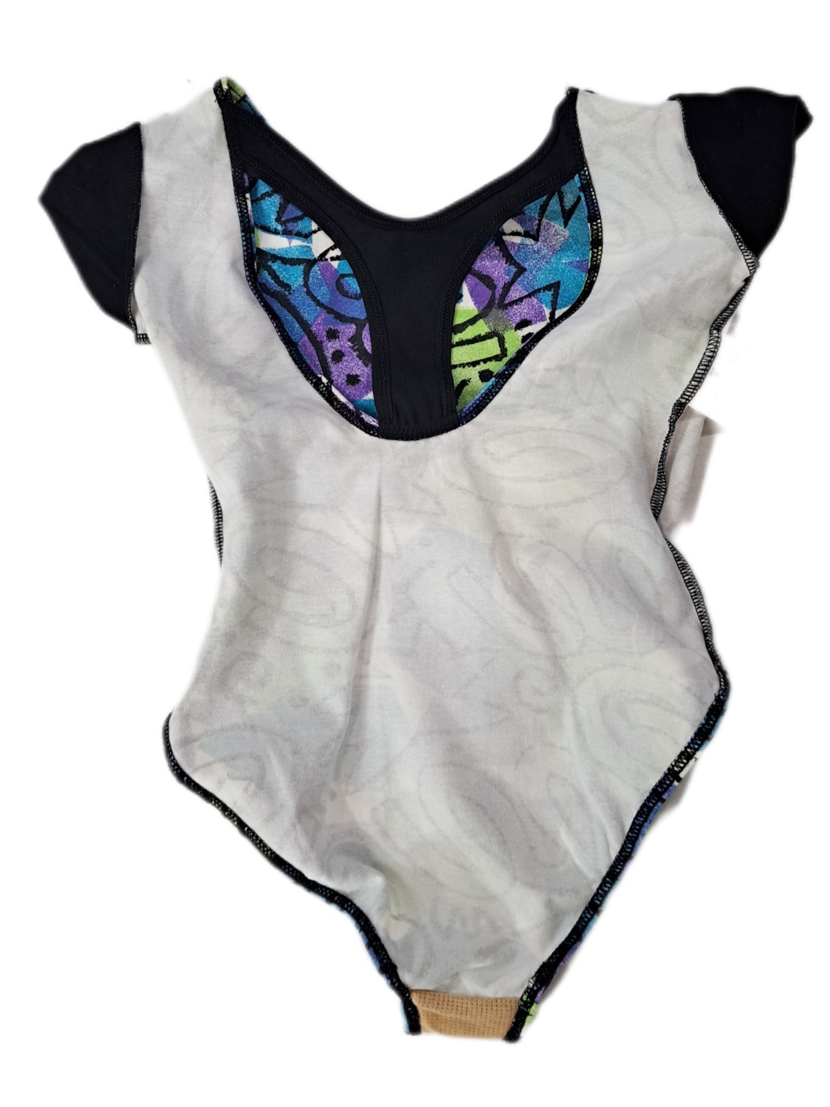 VTG Gilda Marx 80s Racerback Cotton Unitard Leotard Short Sleeve Size XS/S (Y/J)