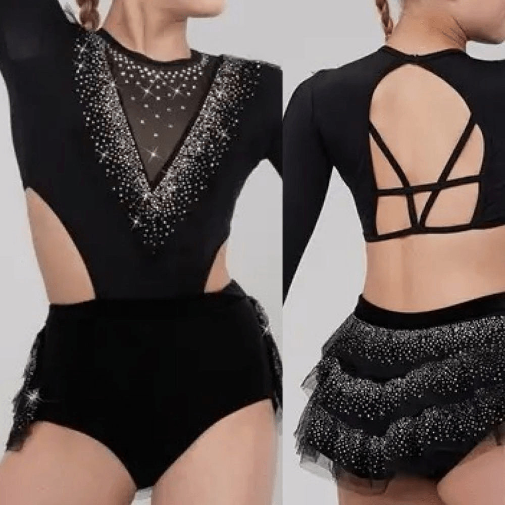 Weissman Elite dance costume solo black jazz lyrical My Head My Heart 14914 SA