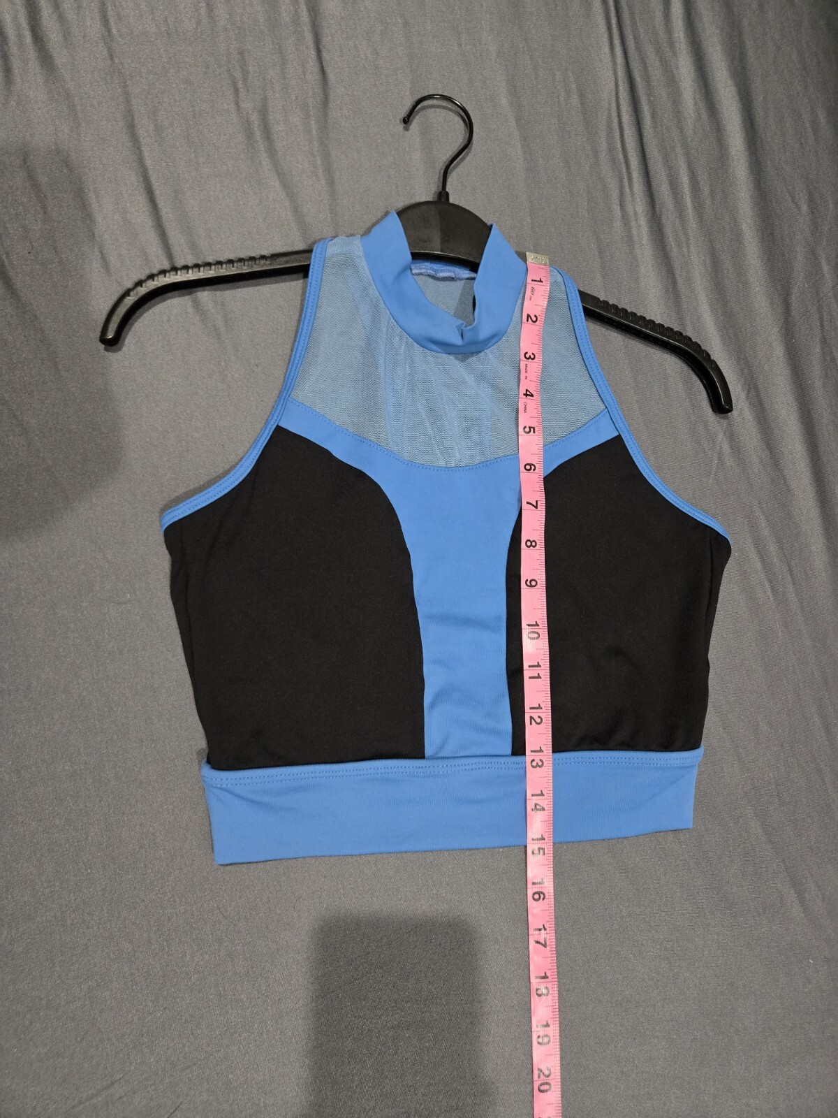 So Danca Women’s Bralette Halter top Blue and black Racerback Partly mesh *M*