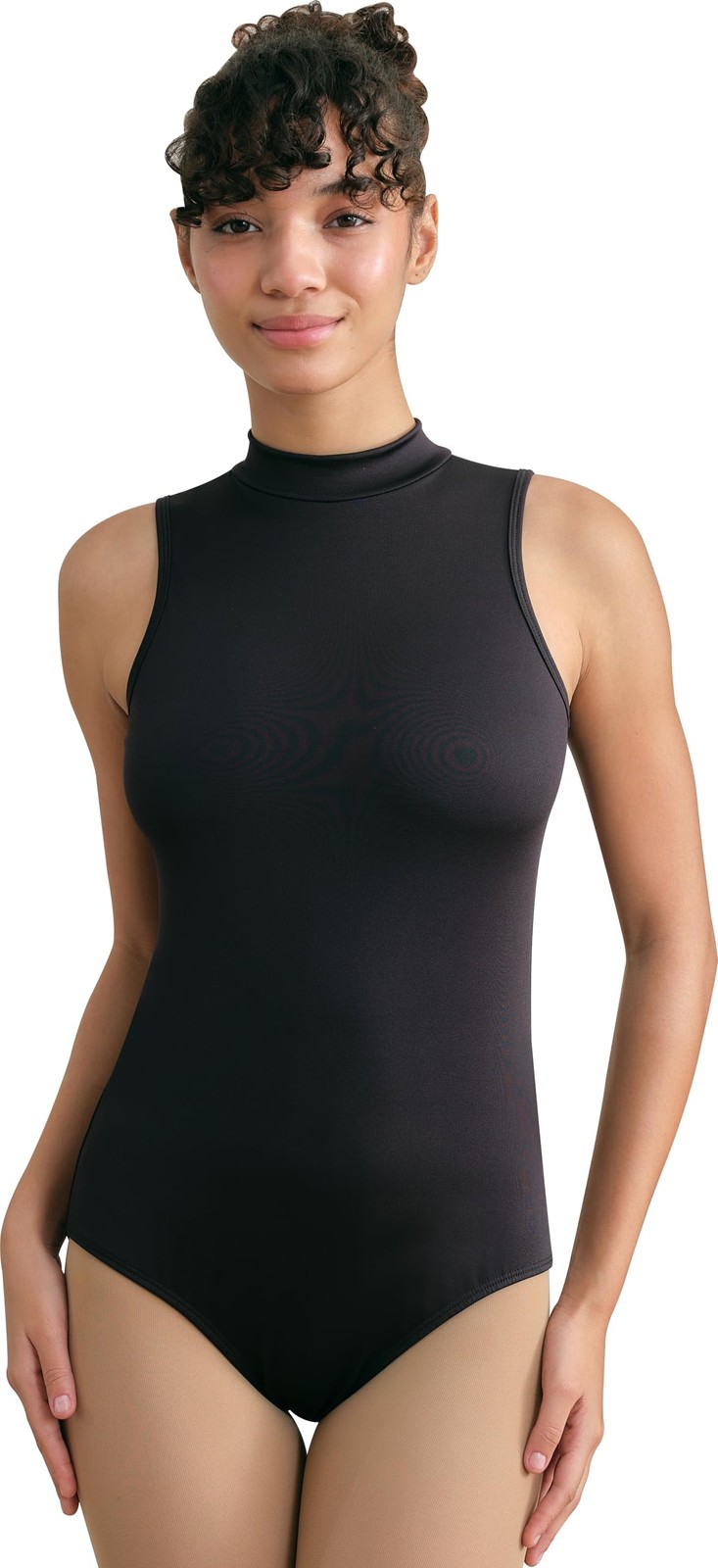 BAKPH Women’s Turtleneck Leotard for Dance Ballet Tank, Back Small, Black