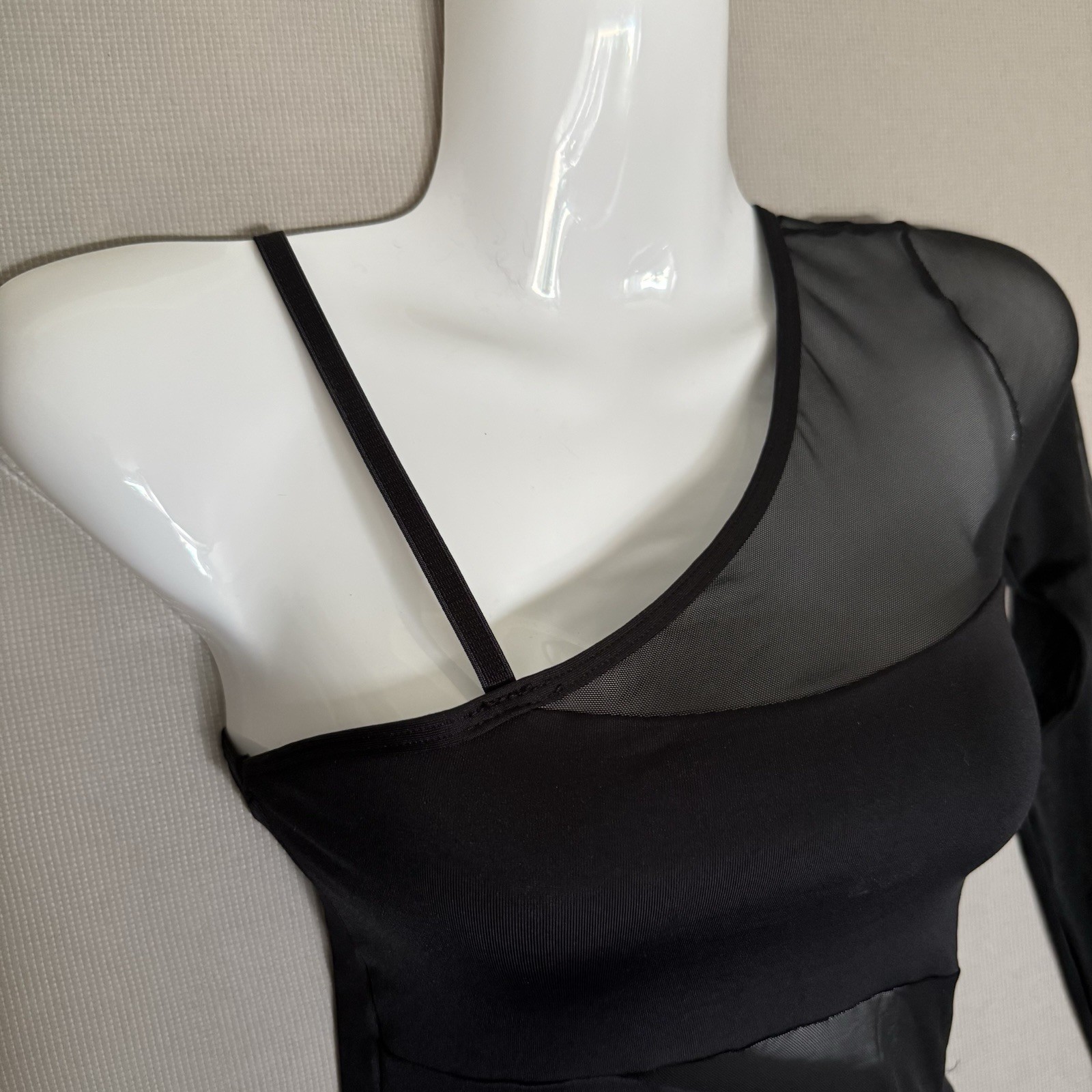 Natalie Leotard Black Mesh Petite Small Extra Small Black Womens Dance wear New