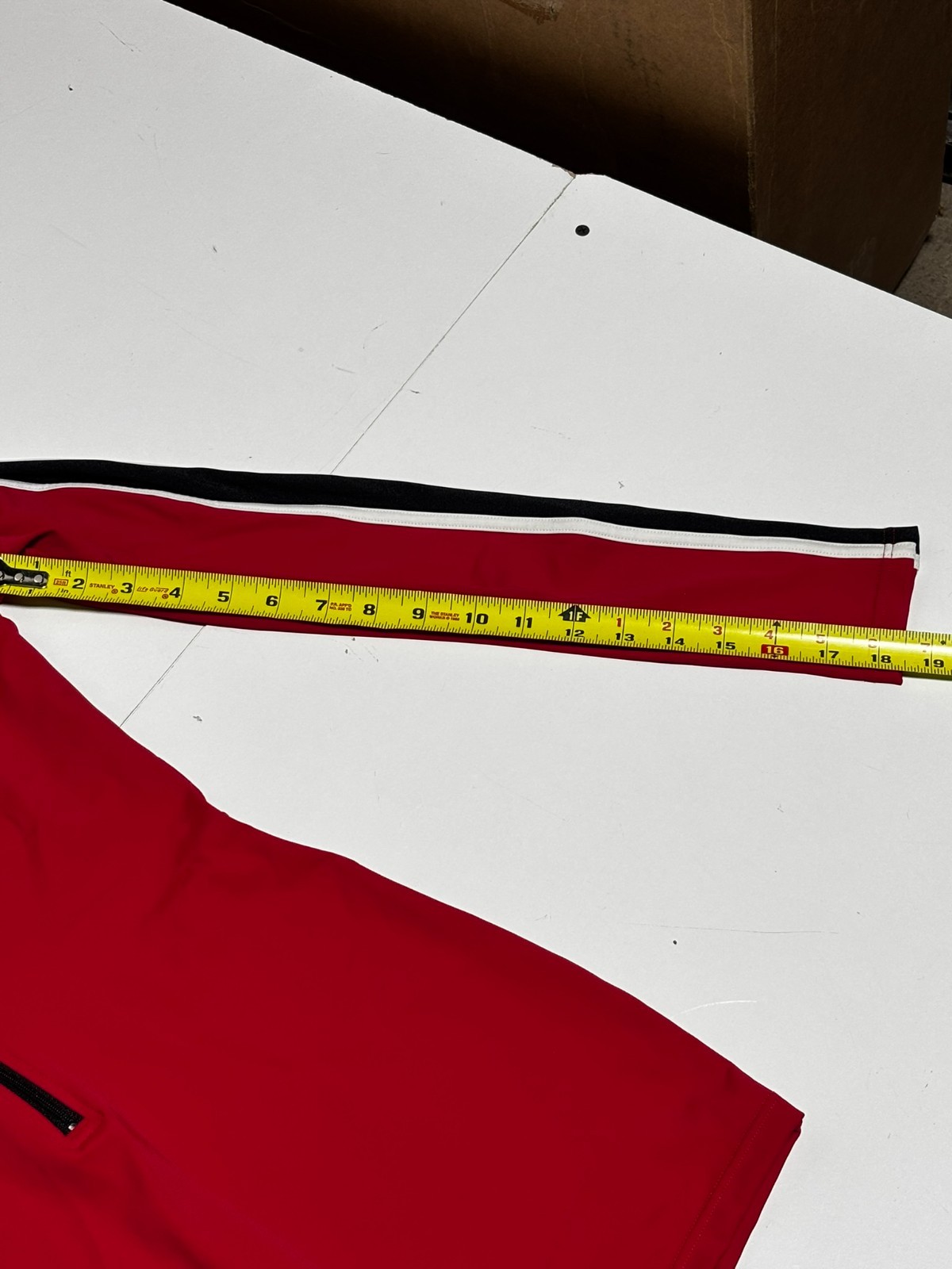Balera Red Black Long Sleeve Arm Stripe Biketard Dance Costume Size MA