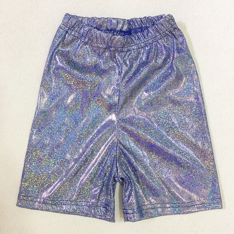 Women Shiny Shorts Pants Trousers Dancewear Costume Disco Glitter Holographic