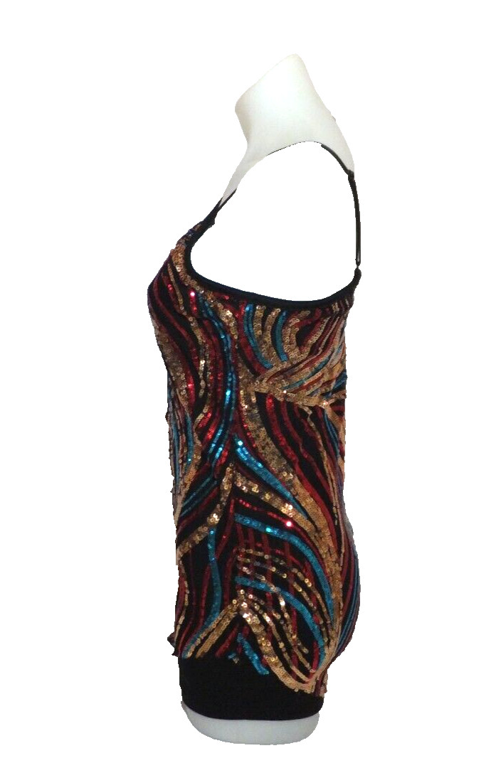 Costume Gallery Unitard Womens Large Dance Jazz Tap Adult Assymetrical Sequins